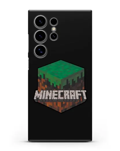 Чехол с логотипом Minecraft силиконовый для Samsung Galaxy S24 Ultra