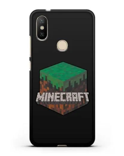 Чехол с логотипом Minecraft силиконовый для Xiaomi Mi A2
