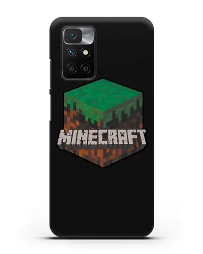 Чехол с логотипом Minecraft силиконовый для Xiaomi Redmi 10