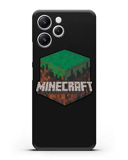 Чехол с логотипом Minecraft силиконовый для Xiaomi Redmi 12