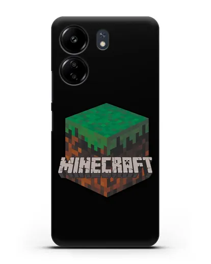 Чехол с логотипом Minecraft силиконовый для Xiaomi Redmi 13C