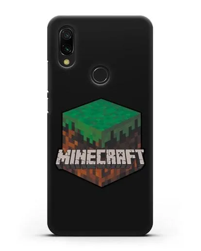 Чехол с логотипом Minecraft силиконовый для Xiaomi Redmi 7