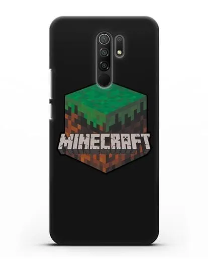 Чехол с логотипом Minecraft силиконовый для Xiaomi Redmi 9
