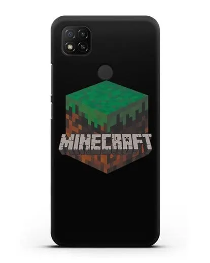 Чехол с логотипом Minecraft силиконовый для Xiaomi Redmi 9C