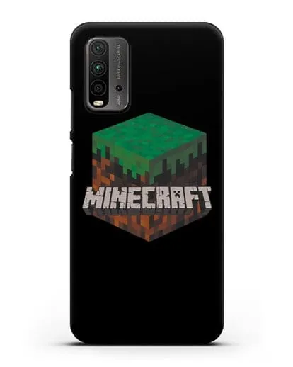 Чехол с логотипом Minecraft силиконовый для Xiaomi Redmi 9T