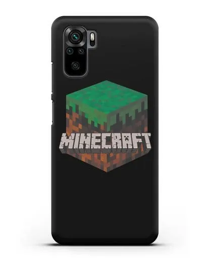 Чехол с логотипом Minecraft силиконовый для Xiaomi Redmi Note 10