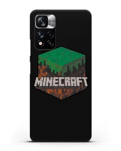 Чехол с логотипом Minecraft силиконовый для Xiaomi Redmi Note 11 Pro Plus