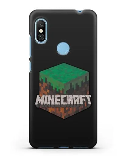 Чехол с логотипом Minecraft силиконовый для Xiaomi Redmi Note 6 Pro