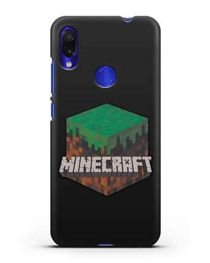 Чехол с логотипом Minecraft силиконовый для Xiaomi Redmi Note 7