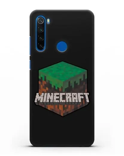 Чехол с логотипом Minecraft силиконовый для Xiaomi Redmi Note 8
