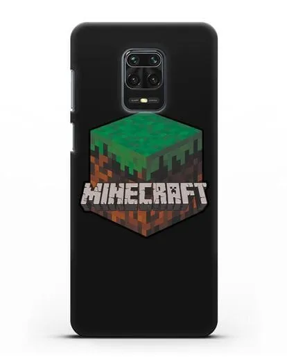 Чехол с логотипом Minecraft силиконовый для Xiaomi Redmi Note 9 Pro
