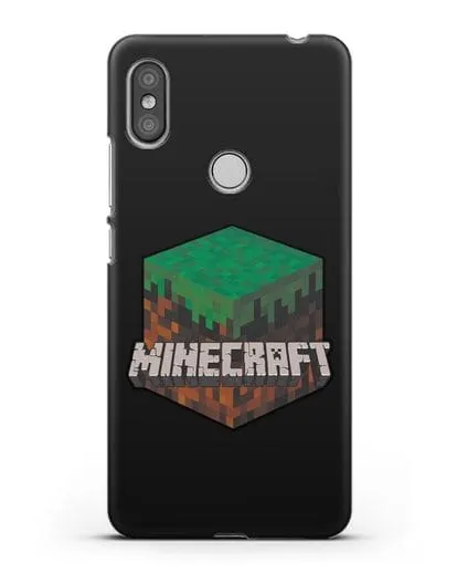 Чехол с логотипом Minecraft силиконовый для Xiaomi Redmi S2