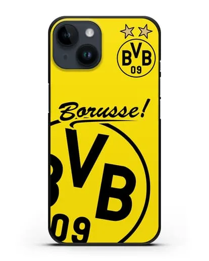 Чехол с эмблемой ФК Боруссия Дортмунд силиконовый для iPhone 14