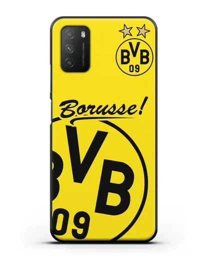 Чехол с эмблемой ФК Боруссия Дортмунд силиконовый для Xiaomi Poco M3