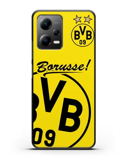 Чехол с эмблемой ФК Боруссия Дортмунд силиконовый для Xiaomi Poco X5