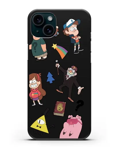 Чехол Стикеры Гравити Фолз силиконовый для iPhone 15 Plus