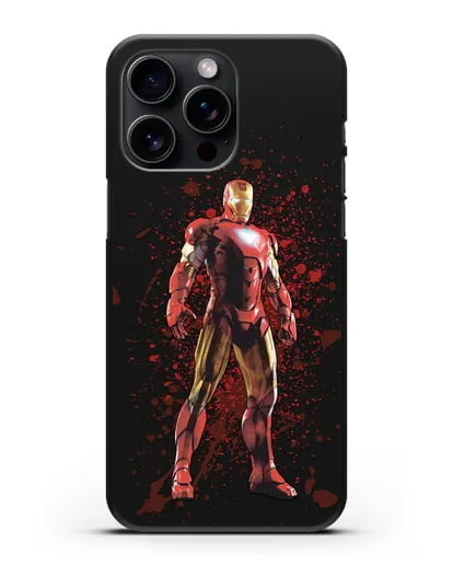 Чехол с иллюстрацией Железный человек силиконовый для iPhone 15 Pro Max
