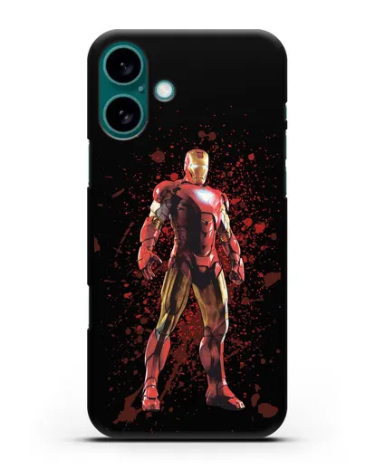 Чехол с иллюстрацией Железный человек силиконовый для iPhone 16 Plus