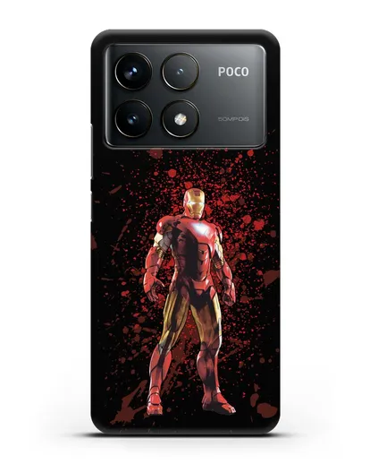 Чехол с иллюстрацией Железный человек силиконовый для Xiaomi Poco F6 Pro