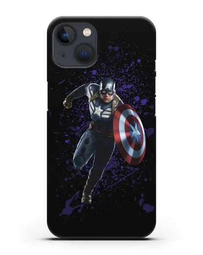 Чехол с иллюстрацией Капитан Америка силиконовый для iPhone 13