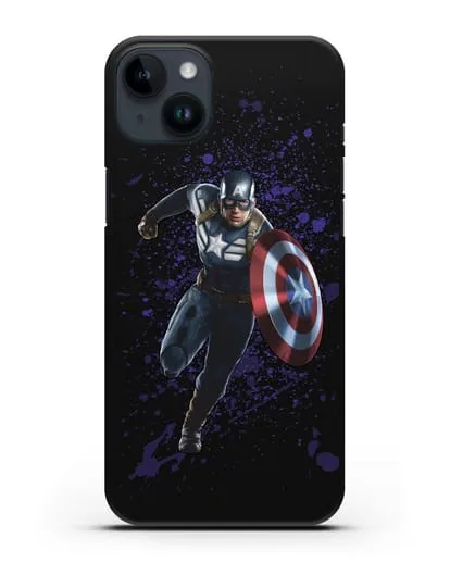 Чехол с иллюстрацией Капитан Америка силиконовый для iPhone 14 Plus