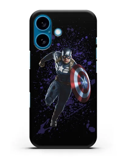 Чехол с иллюстрацией Капитан Америка силиконовый для iPhone 16