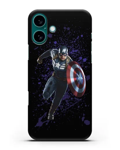 Чехол с иллюстрацией Капитан Америка силиконовый для iPhone 16 Plus