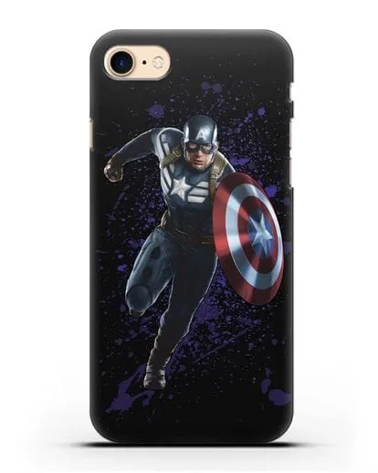 Чехол с иллюстрацией Капитан Америка силиконовый для iPhone 8