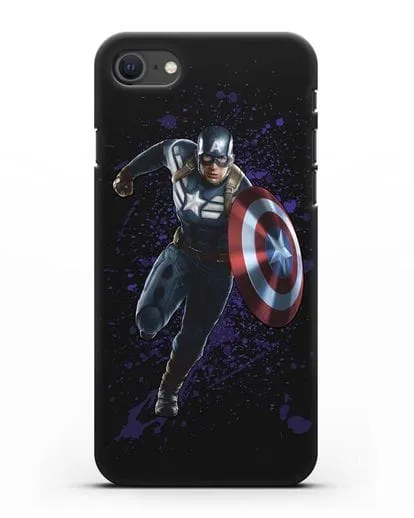 Чехол с иллюстрацией Капитан Америка силиконовый для iPhone SE 2020