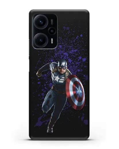 Чехол с иллюстрацией Капитан Америка силиконовый для Xiaomi Poco F5