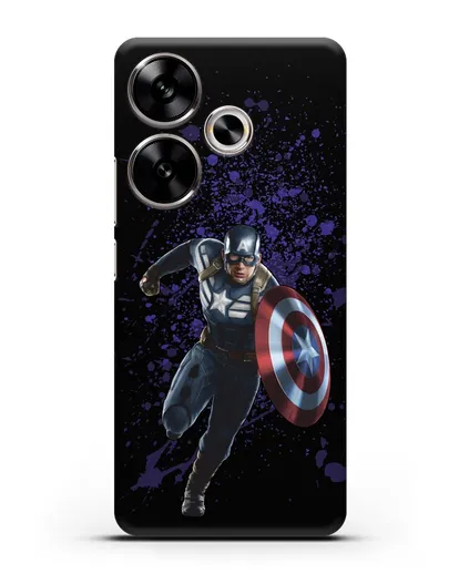 Чехол с иллюстрацией Капитан Америка силиконовый для Xiaomi Poco F6