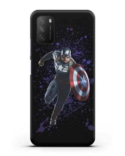 Чехол с иллюстрацией Капитан Америка силиконовый для Xiaomi Poco M3