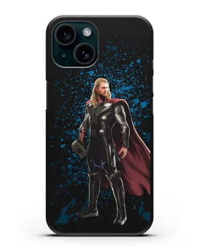 Чехол с иллюстрацией Тор силиконовый для iPhone 15