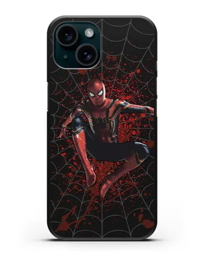 Чехол с иллюстрацией Человек Паук силиконовый для iPhone 15