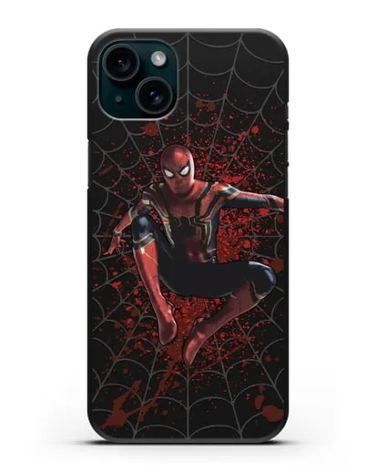 Чехол с иллюстрацией Человек Паук силиконовый для iPhone 15 Plus