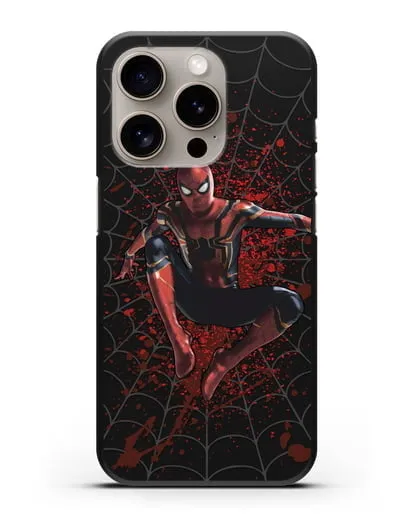 Чехол с иллюстрацией Человек Паук силиконовый для iPhone 15 Pro