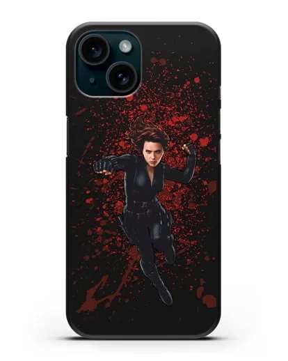 Чехол с иллюстрацией Чёрная Вдова силиконовый для iPhone 15