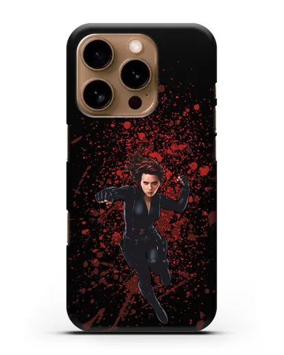 Чехол с иллюстрацией Чёрная Вдова силиконовый для iPhone 16 Pro