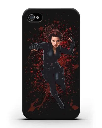 Чехол с иллюстрацией Чёрная Вдова силиконовый для iPhone 4/4s