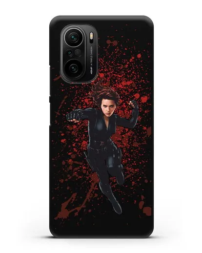 Чехол с иллюстрацией Чёрная Вдова силиконовый для Xiaomi Poco F3