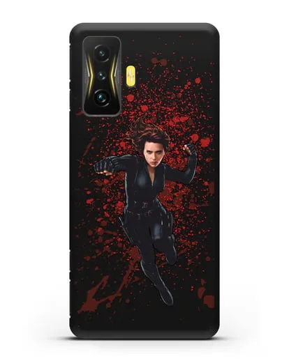 Чехол с иллюстрацией Чёрная Вдова силиконовый для Xiaomi Poco F4 GT