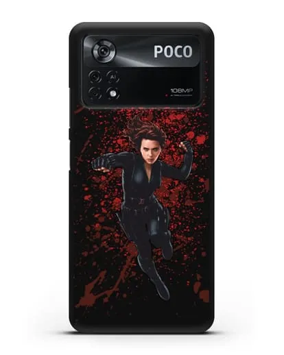 Чехол с иллюстрацией Чёрная Вдова силиконовый для Xiaomi Poco X4 Pro