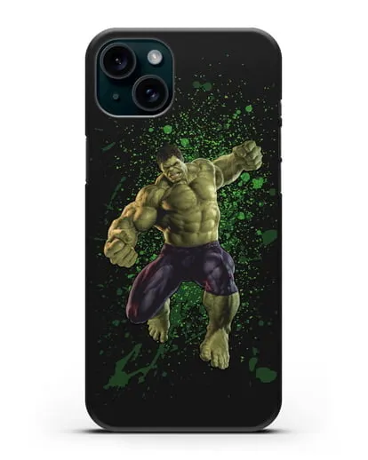 Чехол с иллюстрацией Халк силиконовый для iPhone 15 Plus