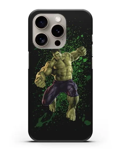 Чехол с иллюстрацией Халк силиконовый для iPhone 15 Pro
