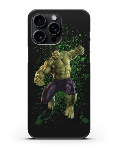 Чехол с иллюстрацией Халк силиконовый для iPhone 15 Pro Max