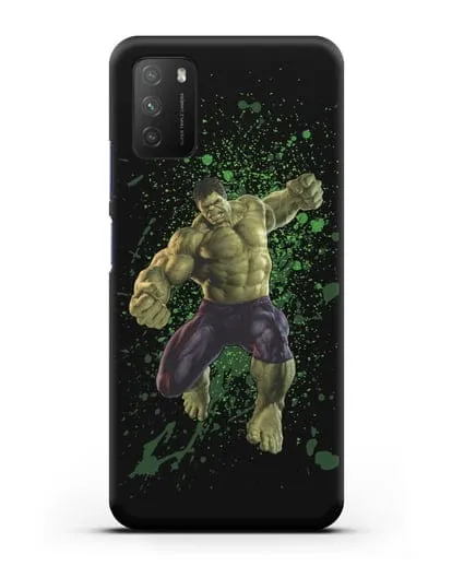 Чехол с иллюстрацией Халк силиконовый для Xiaomi Poco M3