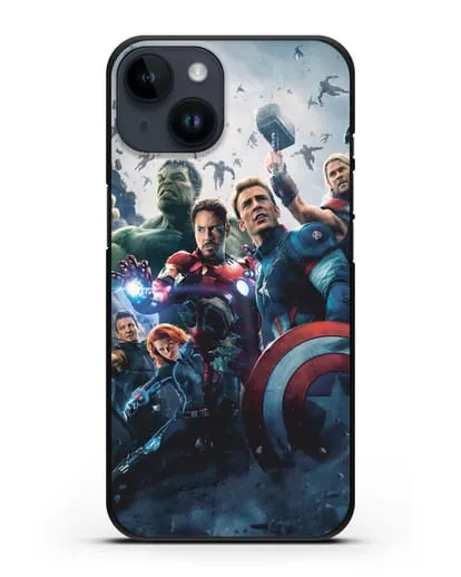 Чехол с иллюстрацией Мстители силиконовый для iPhone 14
