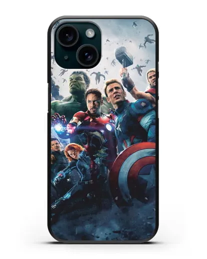 Чехол с иллюстрацией Мстители силиконовый для iPhone 15