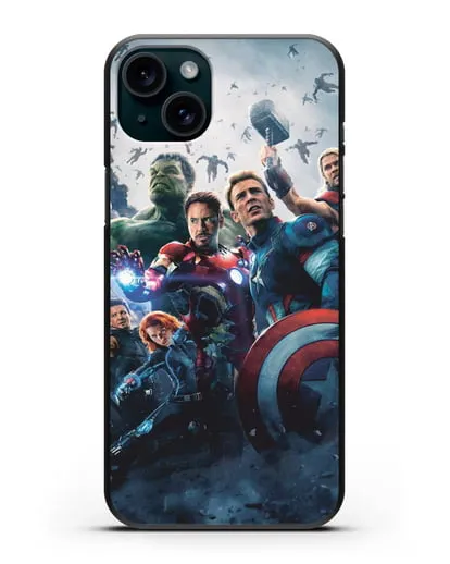Чехол с иллюстрацией Мстители силиконовый для iPhone 15 Plus