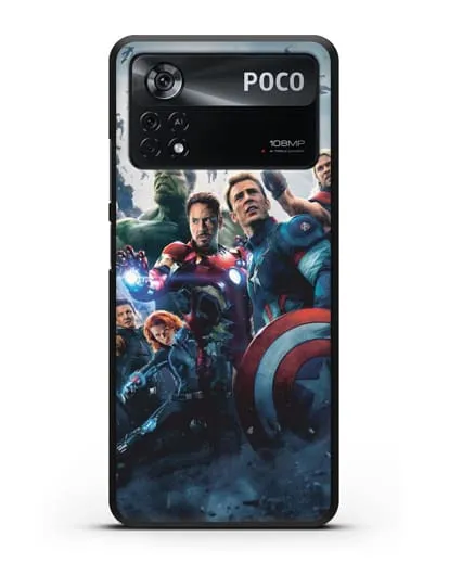 Чехол с иллюстрацией Мстители силиконовый для Xiaomi Poco X4 Pro